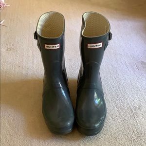 Slate Grey Short Hunter Rain Boots Size 10